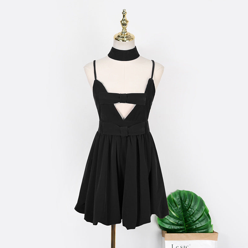 Autumn And Winter Velvet Sling Dress Women's Clothing