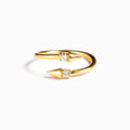 925 Sterling Silver Inlaid Zircon Bypass Ring for Women