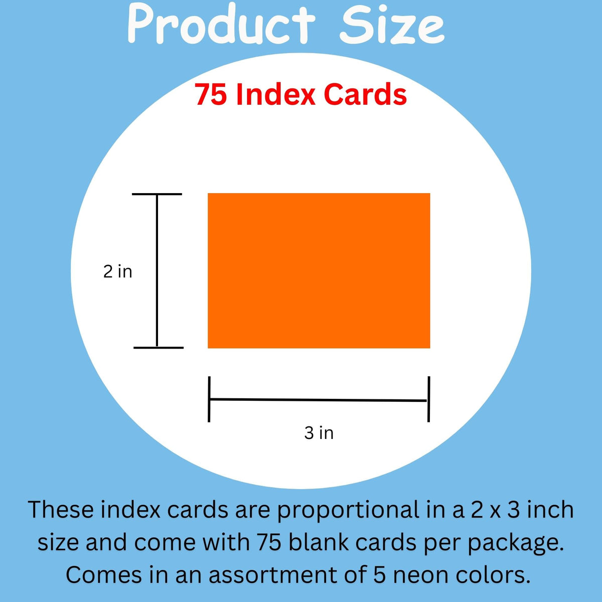 SHAPES ETC. Blank Index Cards - 2" x 3" Assorted Color
