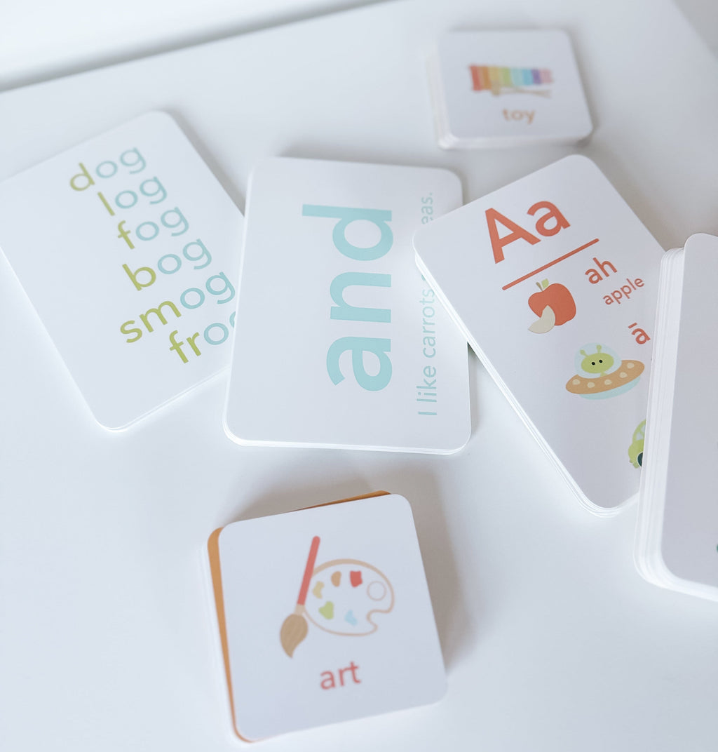 Reading Flash Cards Bundle for Kids | Phonics, Rhymes & Sight Words