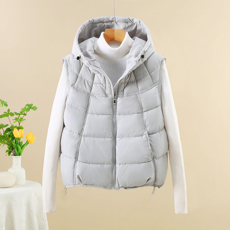 Korean-style Versatile Padded Cropped Jacket For Petite Figures