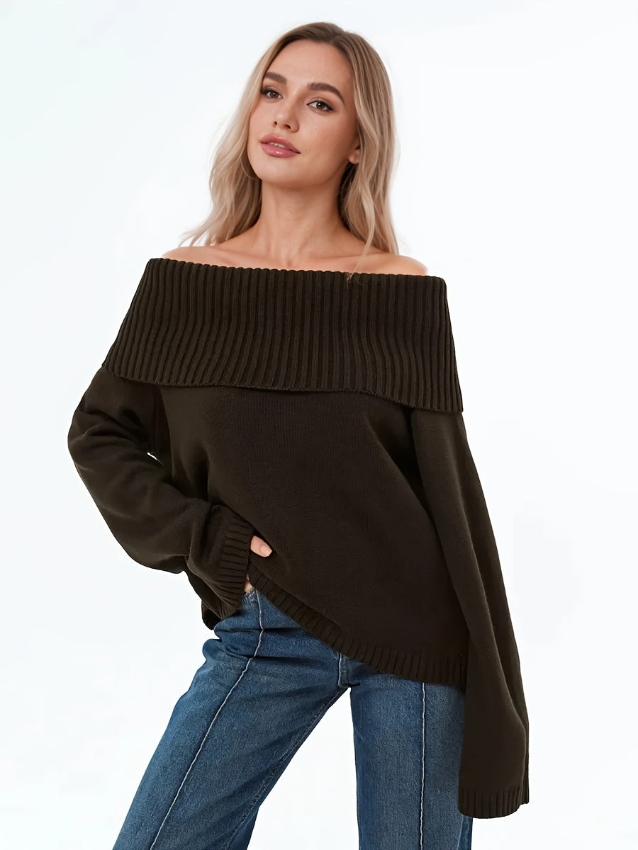 Women's Off-shoulder Casual Loose-fit Pullover Sweater