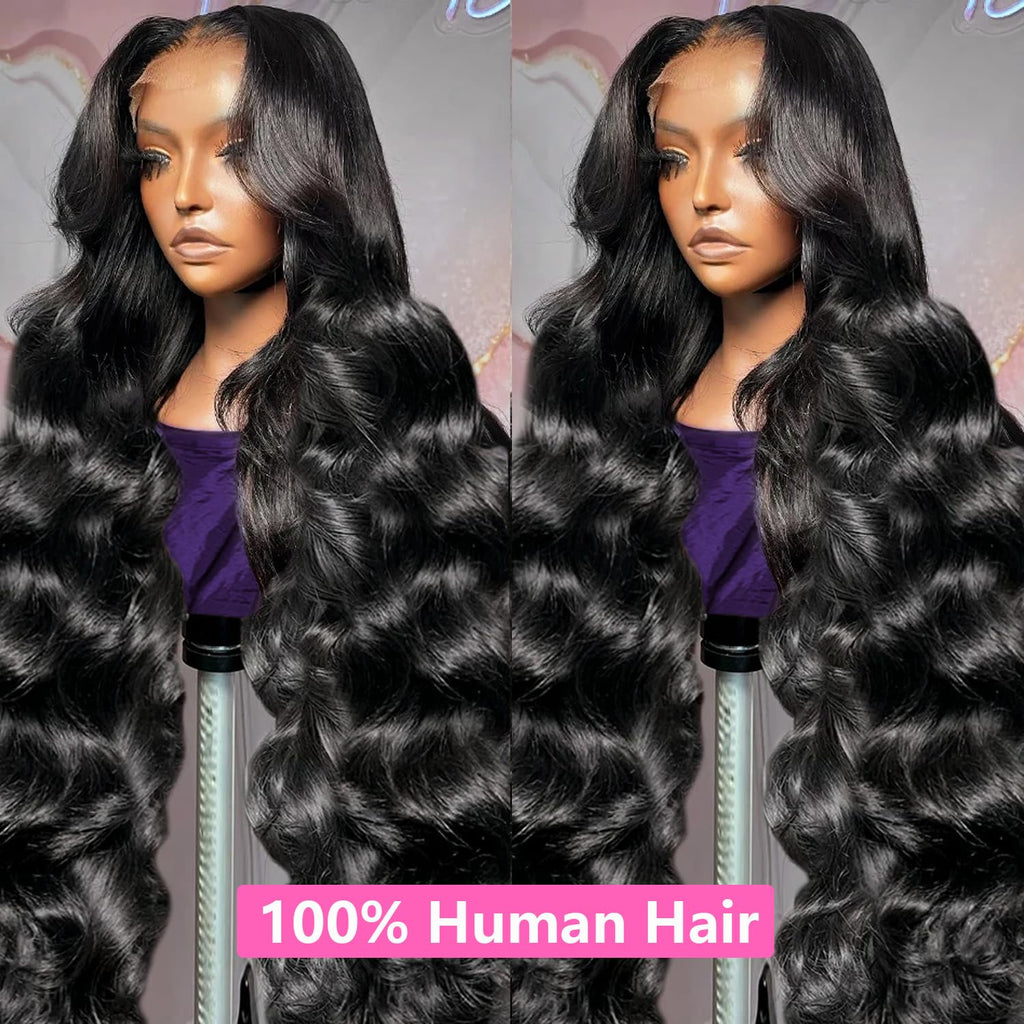 Body Wave Lace Front Human Hair Wig, 180 Density, 26 in, 13x4 HD