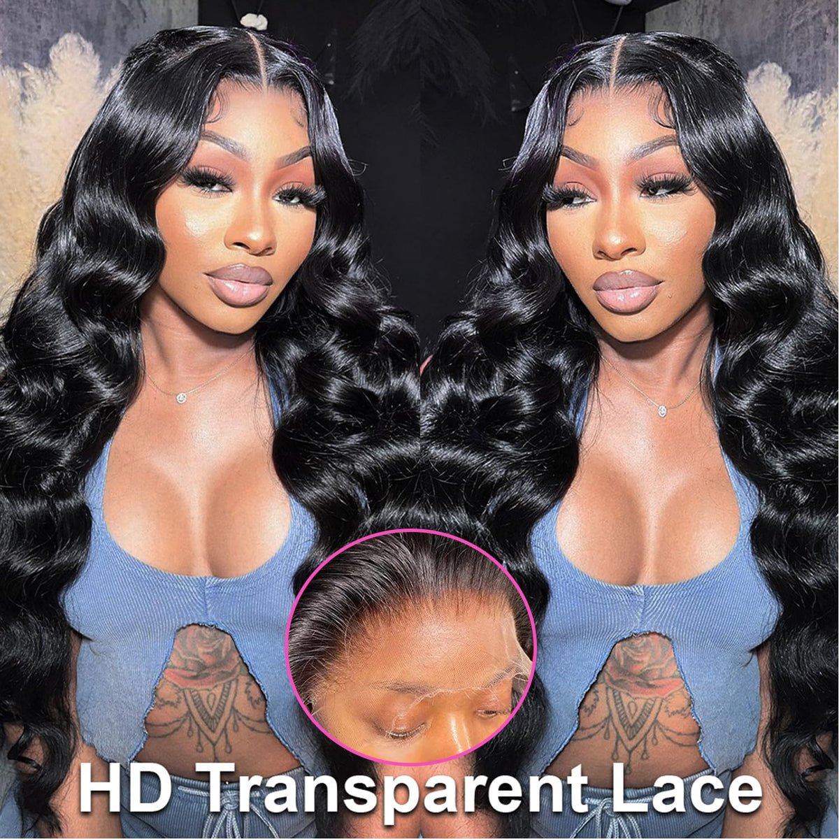 Body Wave Lace Front Human Hair Wig, 180 Density, 26 in, 13x4 HD
