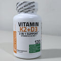 Bronson Vitamin K2 + D3 5000 IU, MK-7, 120 Capsules, Exp 12/2027