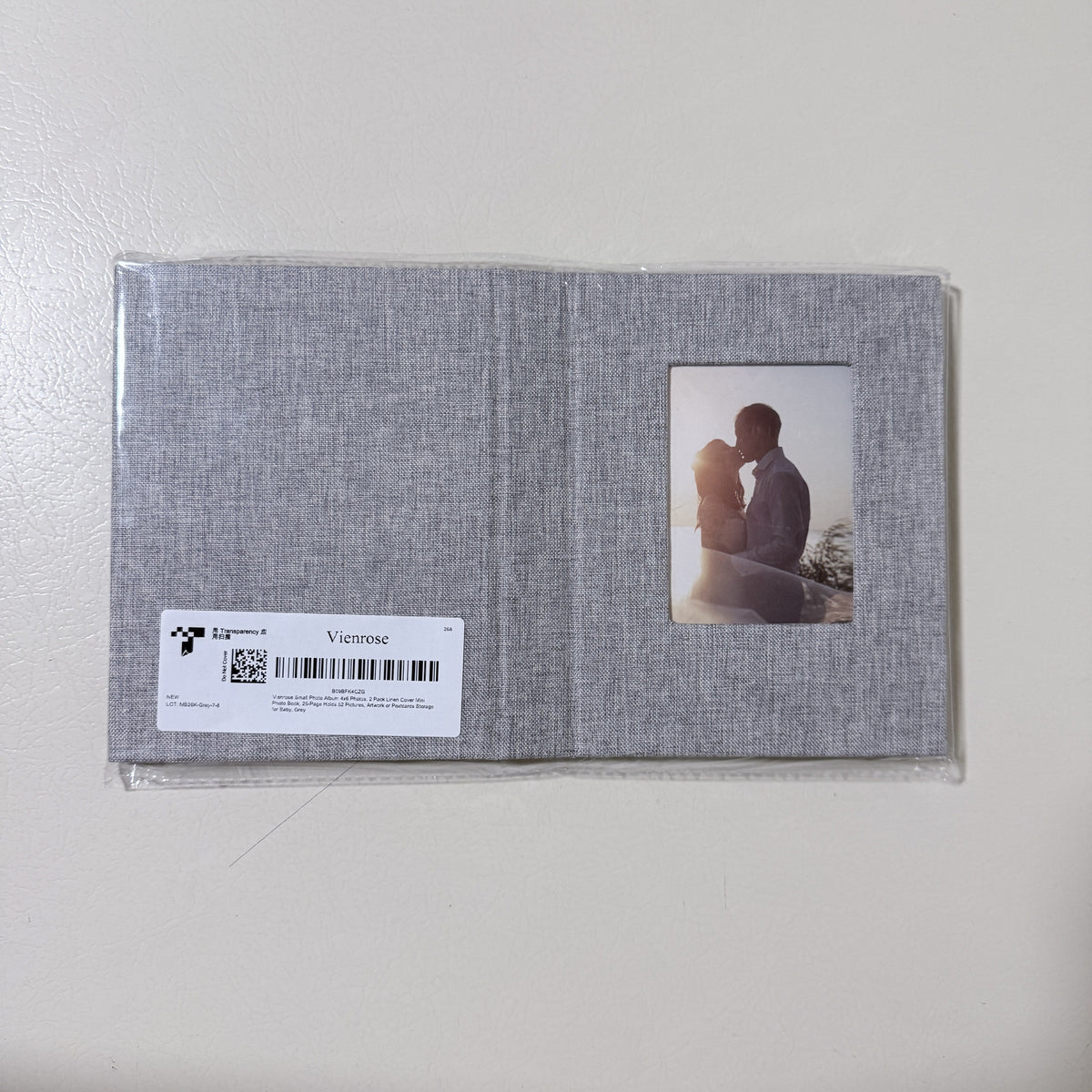 Small 4x6 Photo Albums, 2 Pack, Gray Linen Cover, 52 Photos