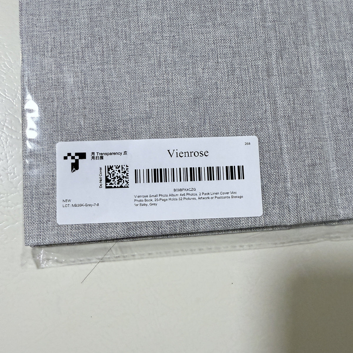 Small 4x6 Photo Albums, 2 Pack, Gray Linen Cover, 52 Photos