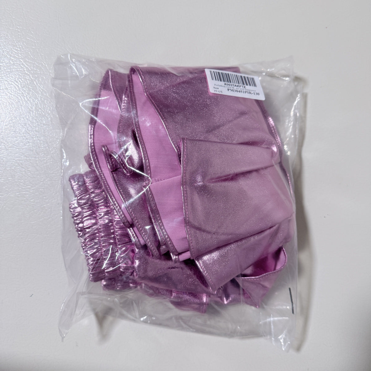 Girls Metallic Pink Ruffle Skirt with Heart Sunglasses, Size 130