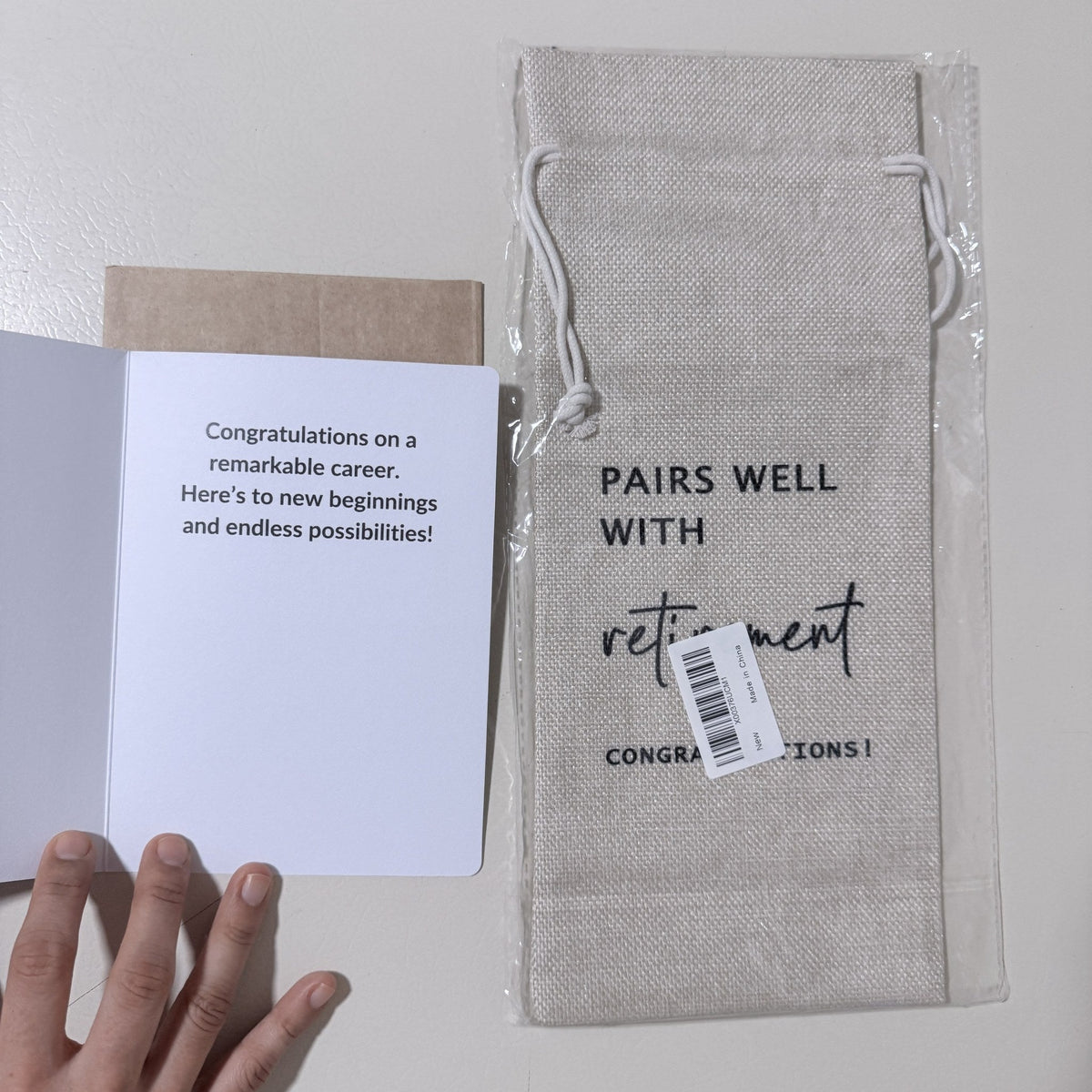 Happy Retirement Card and Pairs Well With Retirement Gift Bag Set