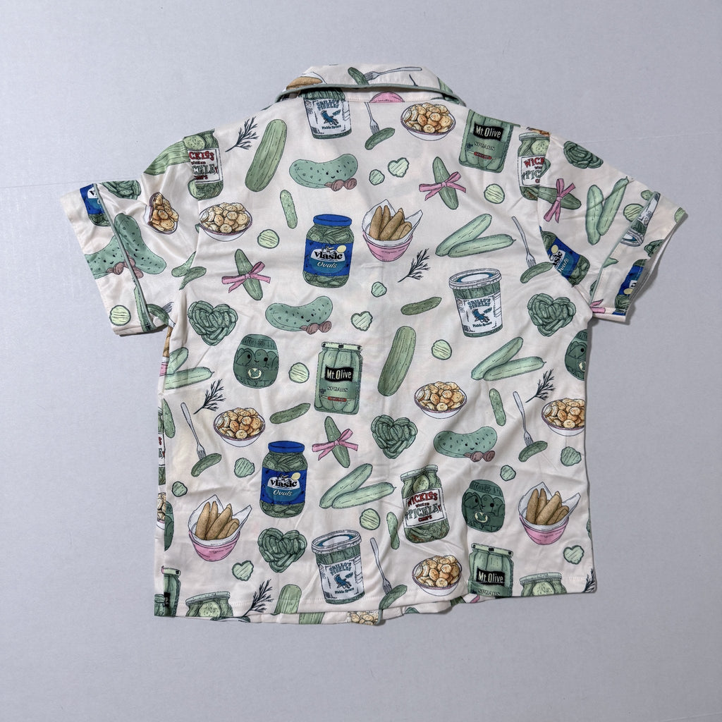 Girls Pickle Print Short Sleeve Pajama Set, Size 12