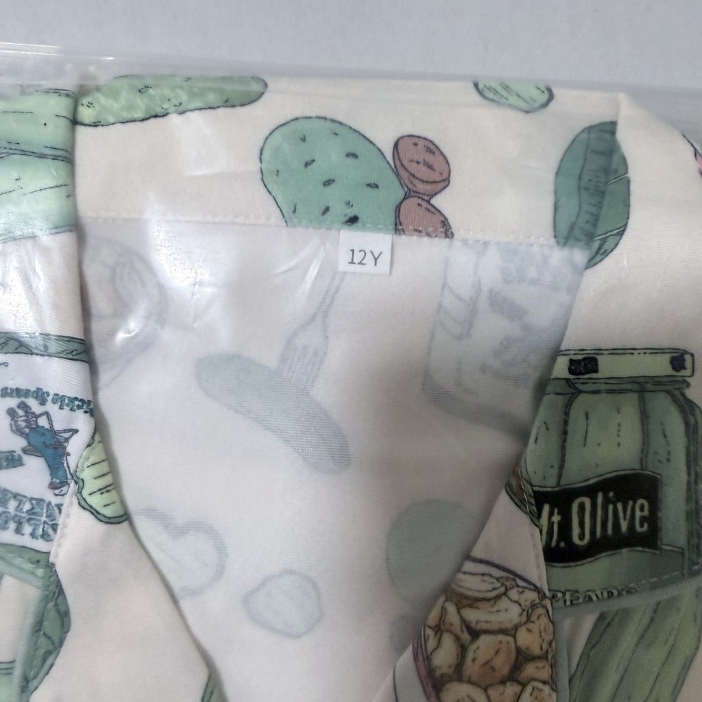 Girls Pickle Print Short Sleeve Pajama Set, Size 12