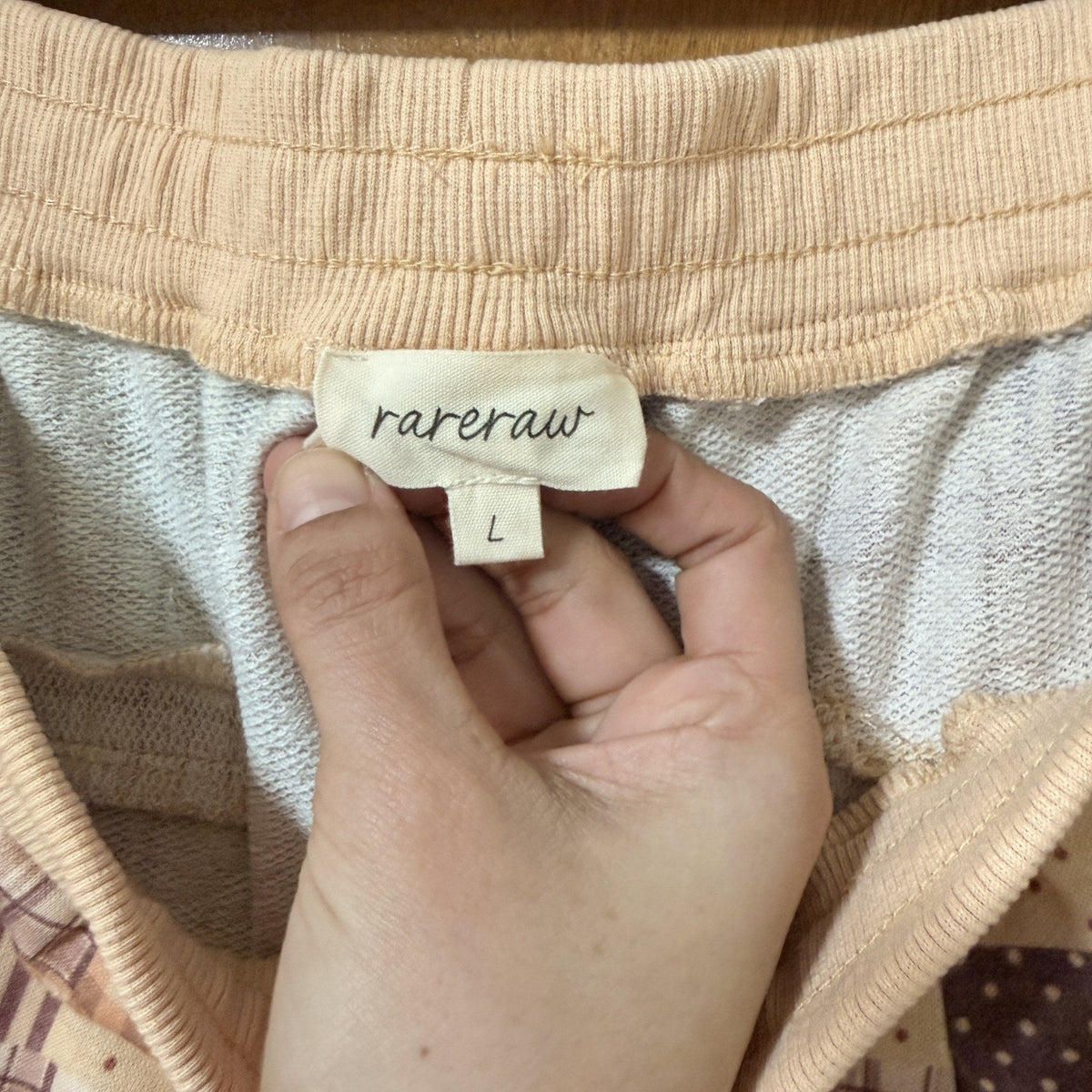 Rareraw Patchwork Half-Zip Sweatshirt and Wide Leg Pants Set, L