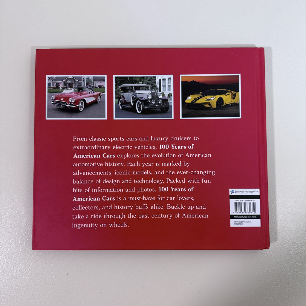 100 Years of American Cars Hardcover Publications International 2025