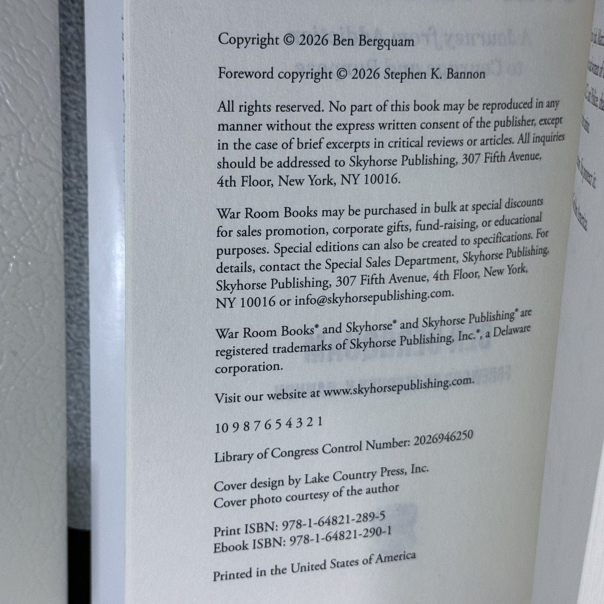 Step Into Fear by Ben Bergquam Hardcover 2026 War Room Books
