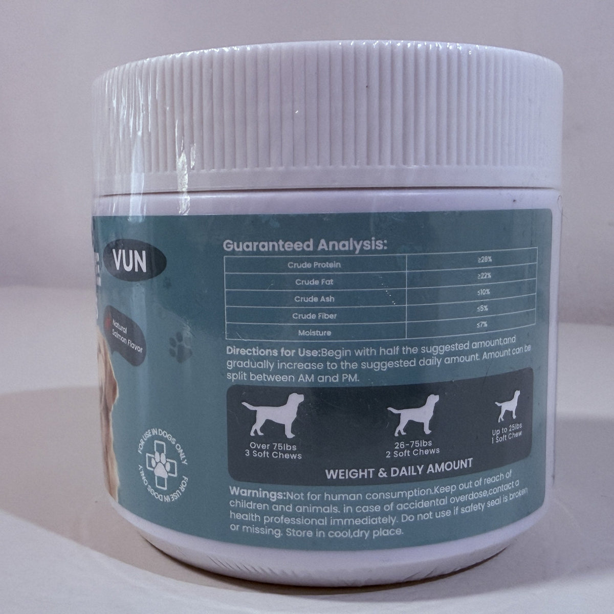 Soft Chews for Dogs 100 Count 8.8 oz Natural Salmon Flavor EXP 09/2027
