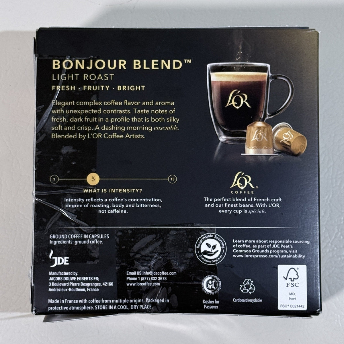 L'OR Bonjour Blend Coffee Capsules, 20 Count (2 Boxes), BB 02/2027