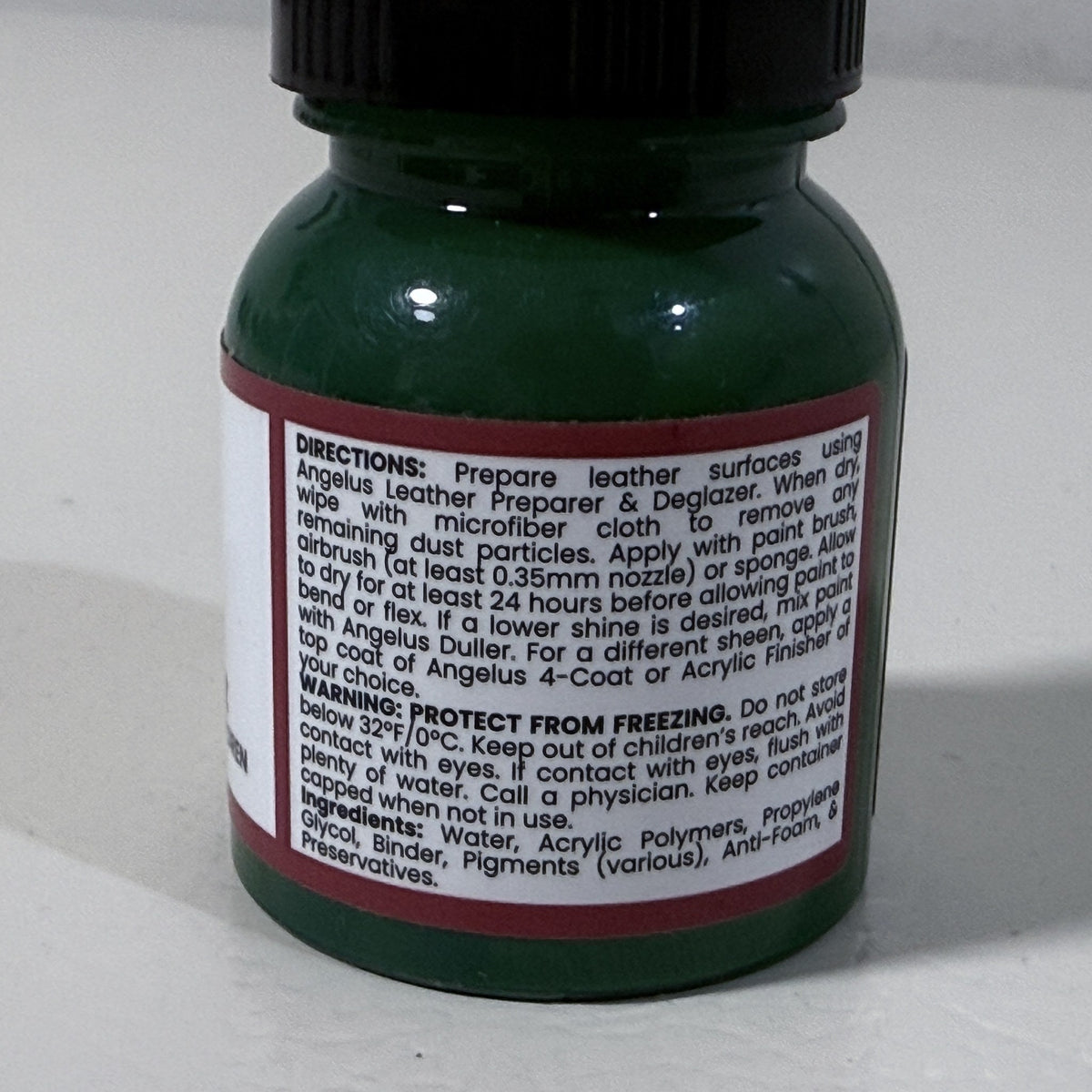 Angelus Acrylic Leather Paint, Green, 1 fl oz