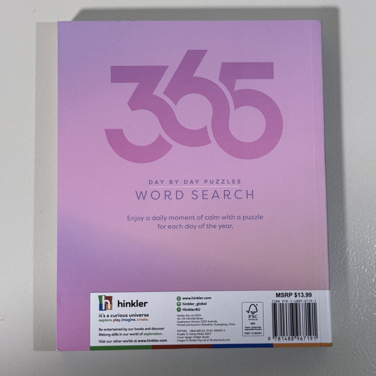 365 Day by Day Puzzles Word Search, Hinkler, Paperback