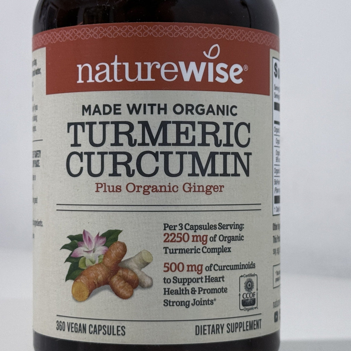 NatureWise Turmeric Curcumin with Ginger, 360 Capsules, BB 06/2029