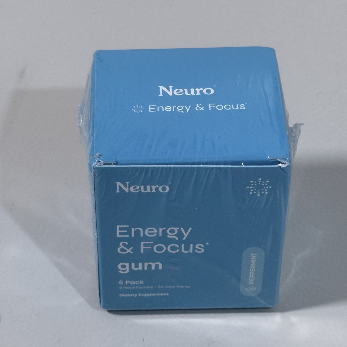 Neuro Energy & Focus Gum, Peppermint, 6 Pack, 54 Pieces, Exp 04/2027