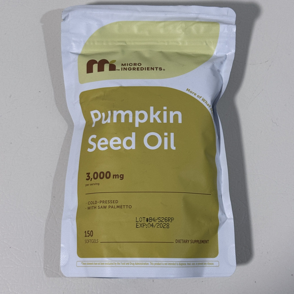 Micro Ingredients Pumpkin Seed Oil, 150 Softgels, Exp 04/2028