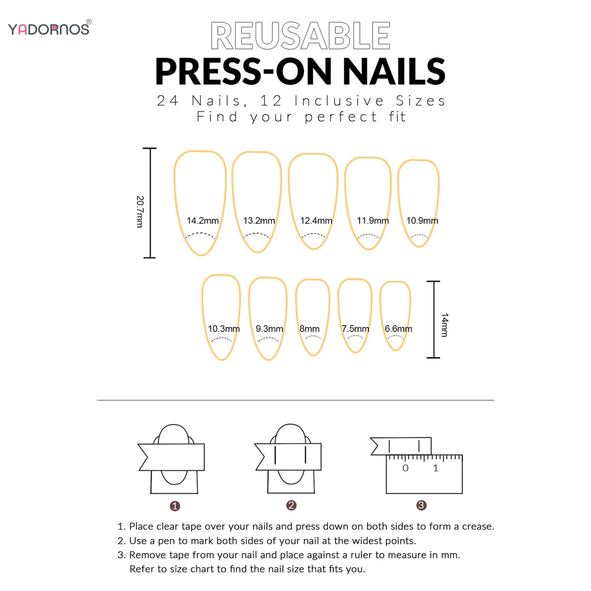 Glossy Cat Eye Press-On Nails, Almond (24 pcs)