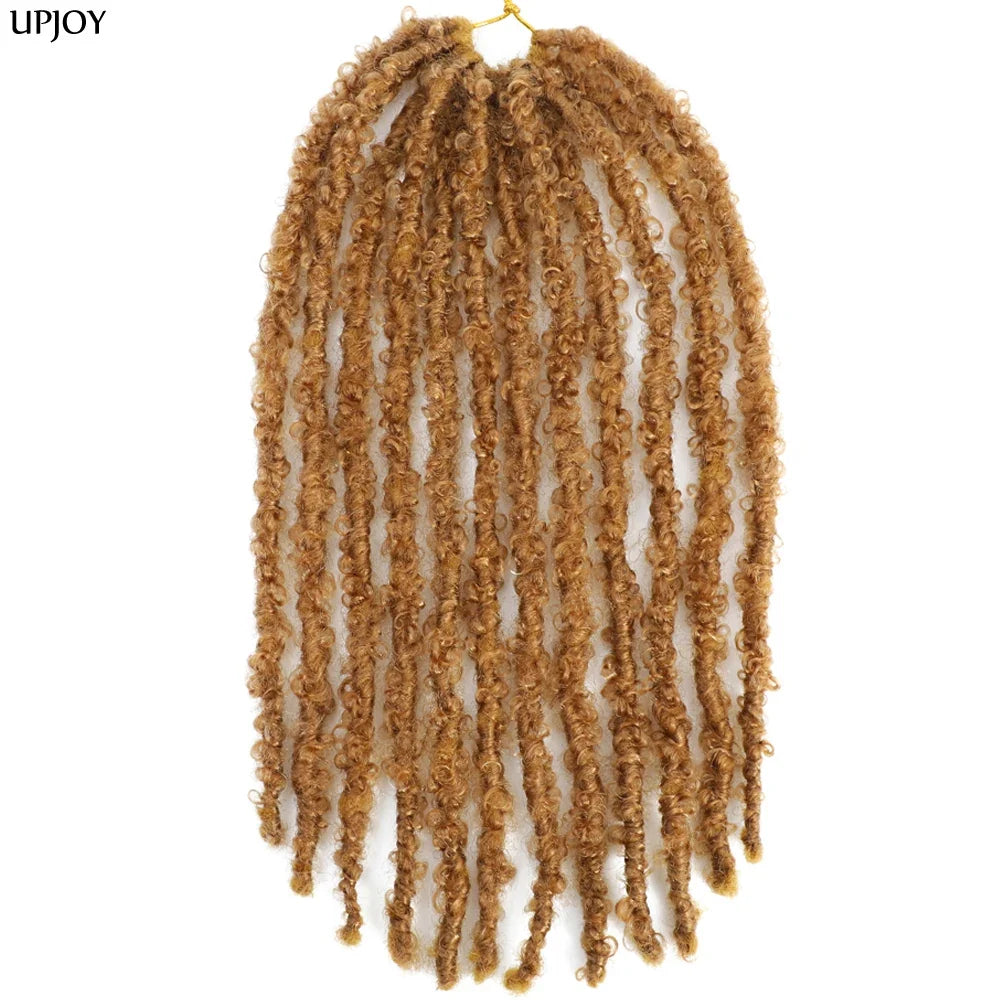 14 12 inch Butterfly Faux Locs Crochet Hair Braids Pre looped Distressed Goddess Butterfly Soft Locs Crochets Braids Cheveux Lok
