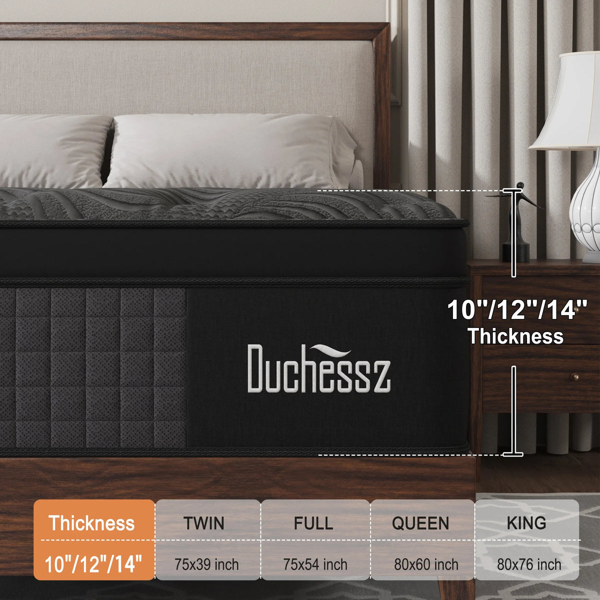 10"12"14"Twin Full Queen King Size Gel Memory Foam Pocket Spring Hydird Mattress In A Box Medium Firm