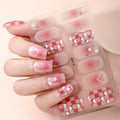 14Tips DIY Baking-Free Nail Stickers Shining 3D Rhinestone Self-Adhesive Nail Strips Full Cover Nail Decoration Decal