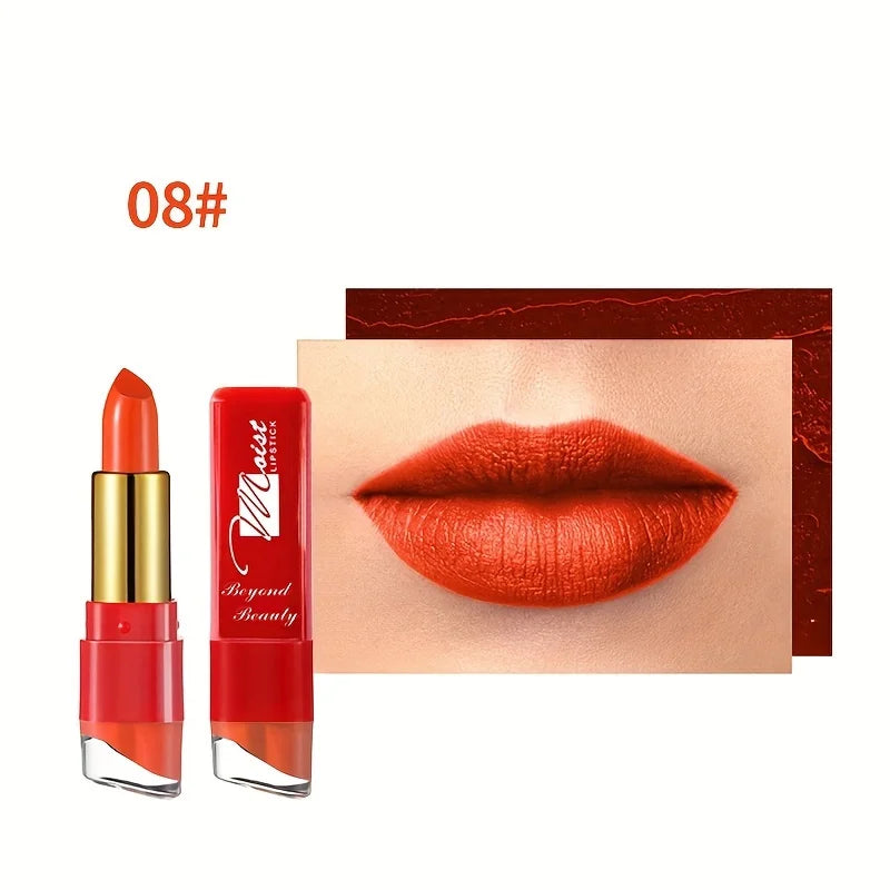 12 Colors Creamy Moisturizing Lipstick, Long Lasting Lipstick Leaning Tower Women and Schoolgirl Makeup Beginners Lip Makeup