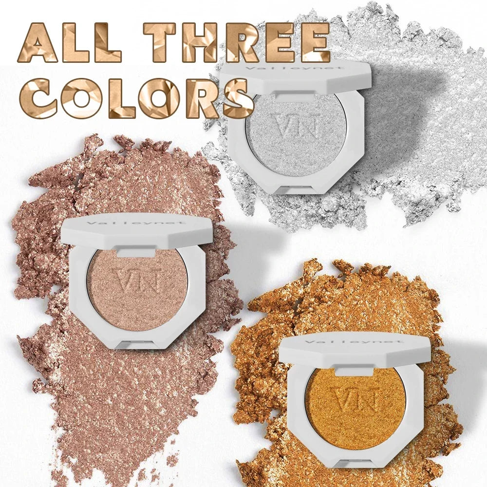 3 Color Highlighter Shimmer Waterproof Long-lasting Champagne Color Highlighter Powder Texture Brightening Facial Contours