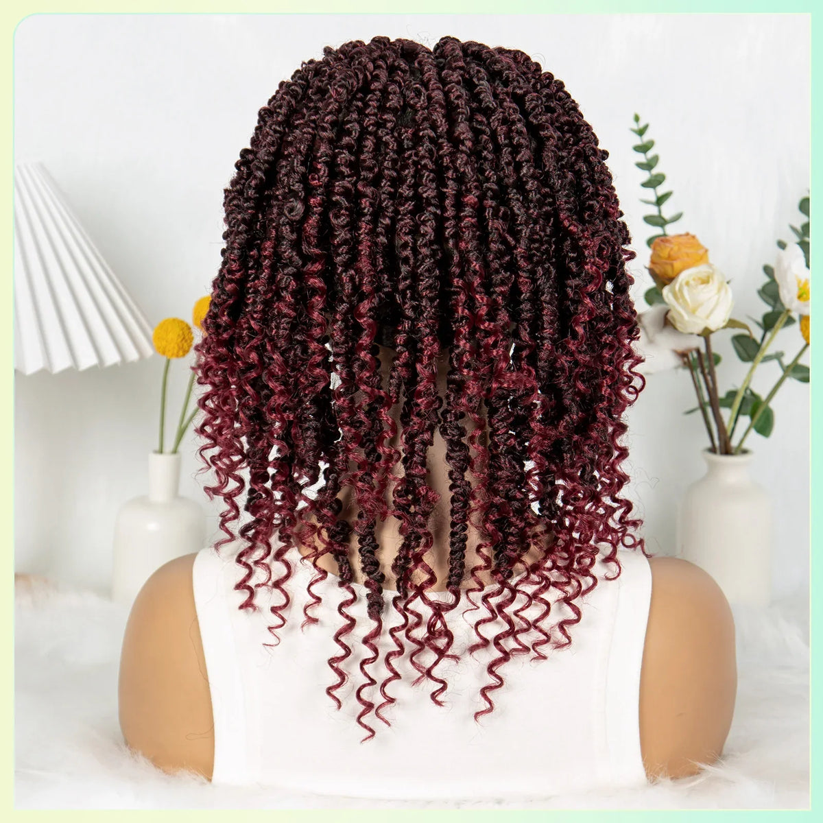 14Inch Full Lace Braided Wigs Synthetic Lace Frontal Twisted Braids Wigs with Baby Hair Knotless Box Braids Wig for Black Women