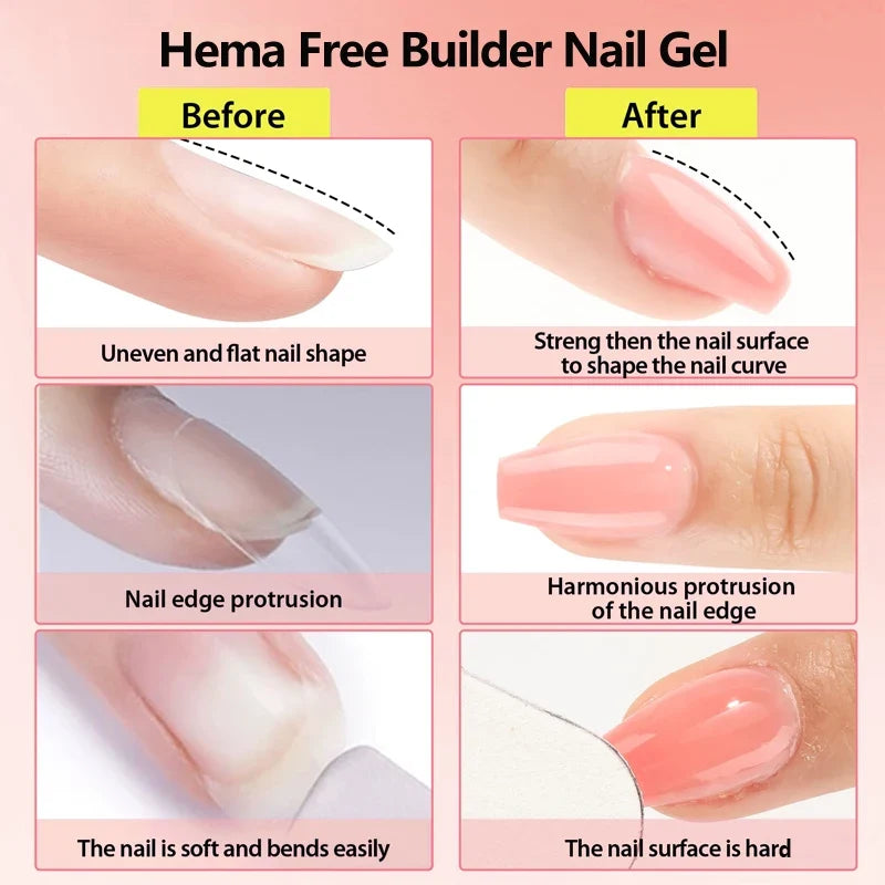 CHUNSHU Hema FREE Construction UV Gel 18ml Builder Nail Gel In A Bottle Semi Permanent Thick Rubber Base Gel Extension Nails Art