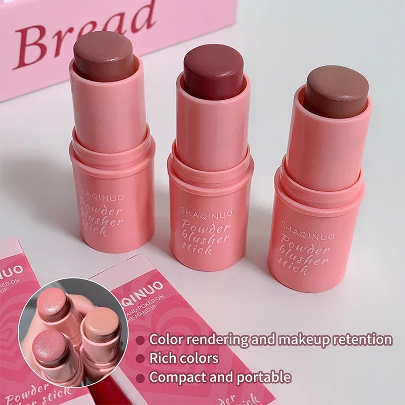SHAQINUO Energizing Blush Stick - Natural Matte Finish, Creamy Texture, Easy to Blend for a Youthful Glow
