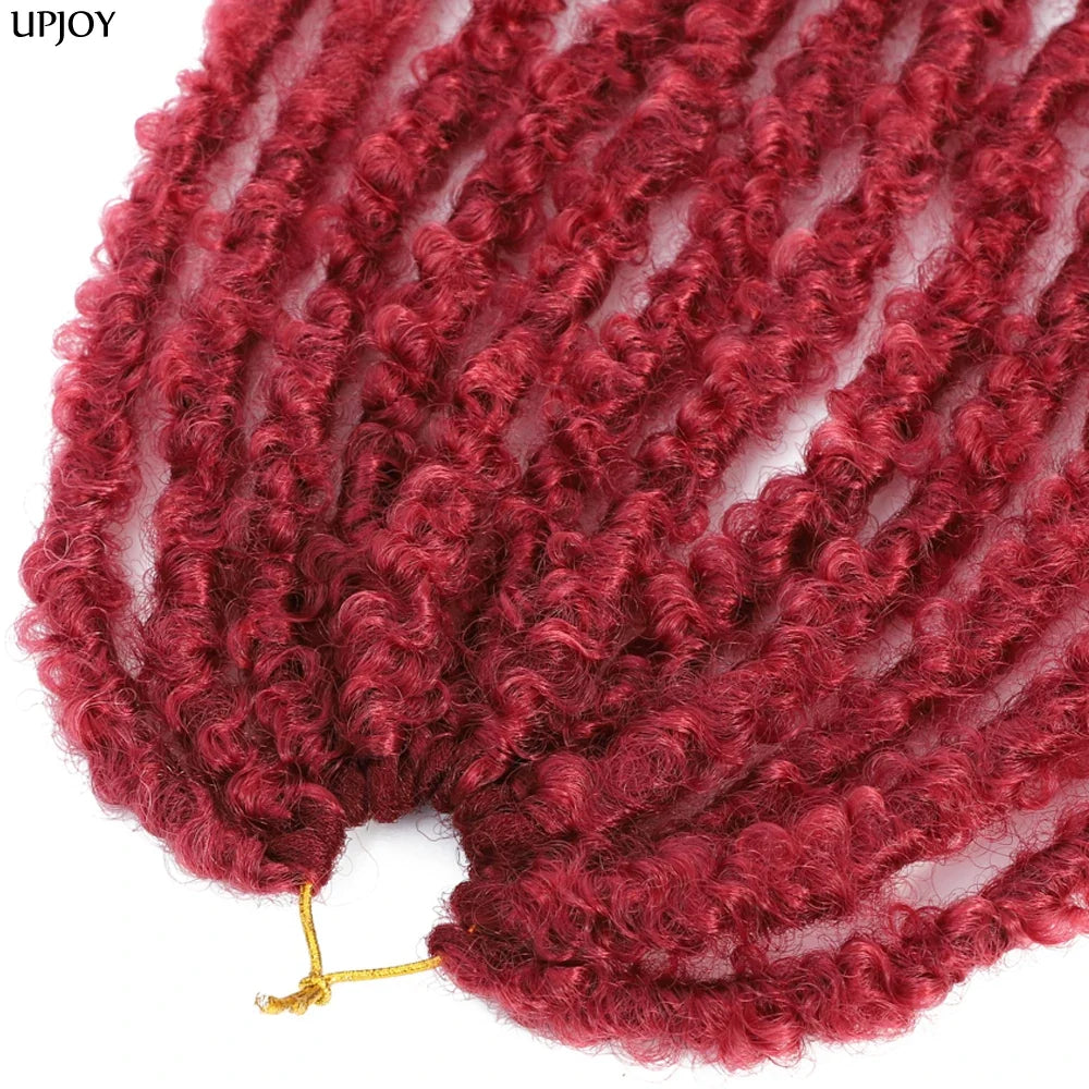 14 12 inch Butterfly Faux Locs Crochet Hair Braids Pre looped Distressed Goddess Butterfly Soft Locs Crochets Braids Cheveux Lok