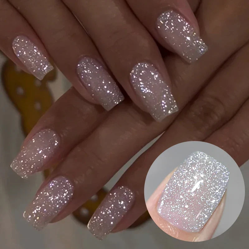 BORN PRETTY 10ml Sliver Carat Mirage Reflective Glitter Gel Nail Polish Sparkling Ultra Shine Soak Off UV Nail Art Gel Varnish