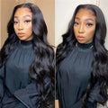 Natural Black Body Wave HD Lace Front Wig, Ships from US