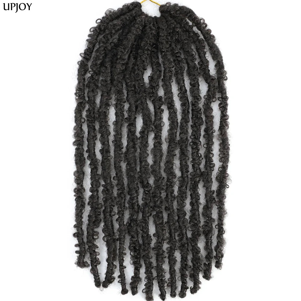 14 12 inch Butterfly Faux Locs Crochet Hair Braids Pre looped Distressed Goddess Butterfly Soft Locs Crochets Braids Cheveux Lok