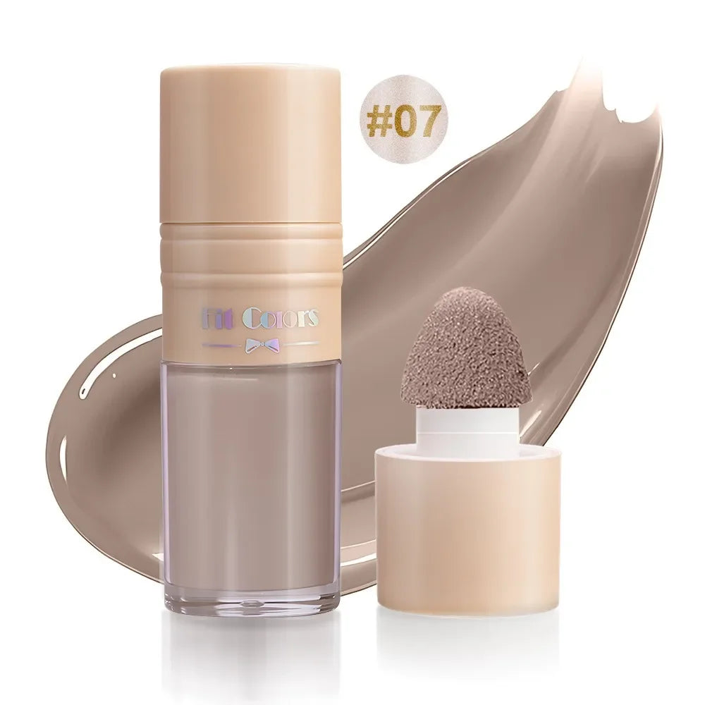 14 Colors Matte Liquid Blush Contour Highlighter Waterproof Long Lasting Sponge Brush Head High Pigment Blusher Brighten Bronzer