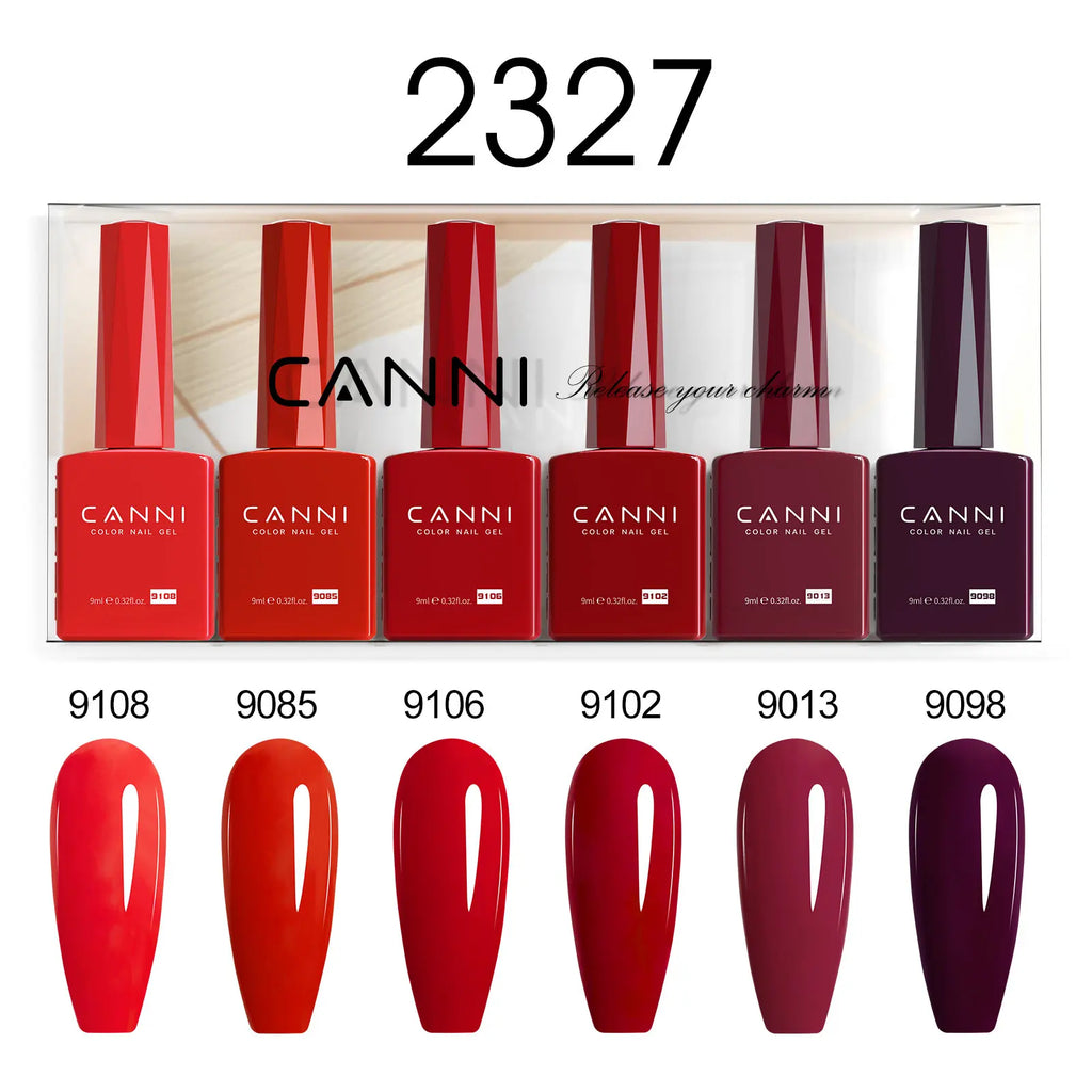 6pcs*9ml CANNI Nail Gel Polish Kit HEMA FREE Jade Jelly Nude Jelly Pink VIP Kit Christmas Gift French Nail Design Natural Color