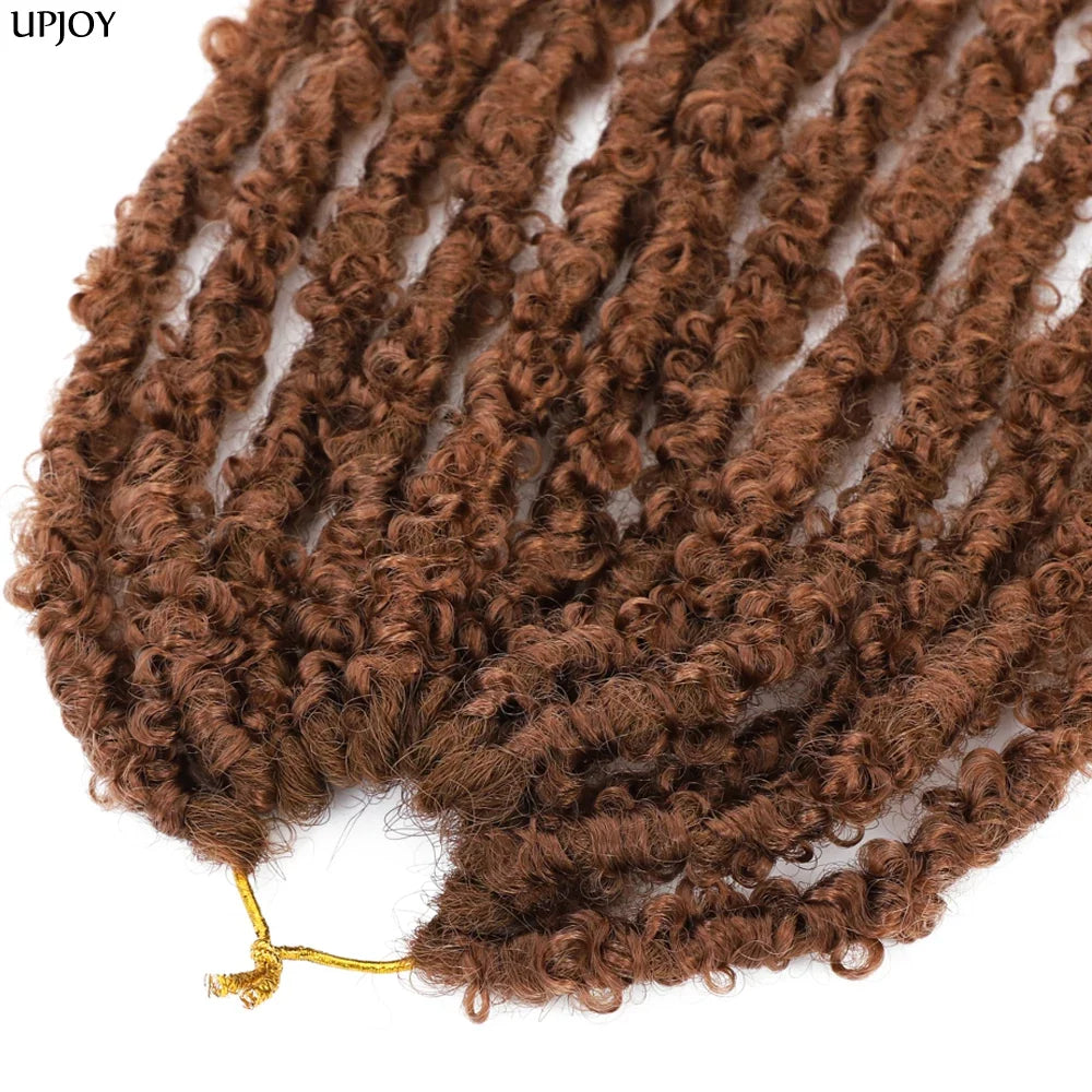 14 12 inch Butterfly Faux Locs Crochet Hair Braids Pre looped Distressed Goddess Butterfly Soft Locs Crochets Braids Cheveux Lok