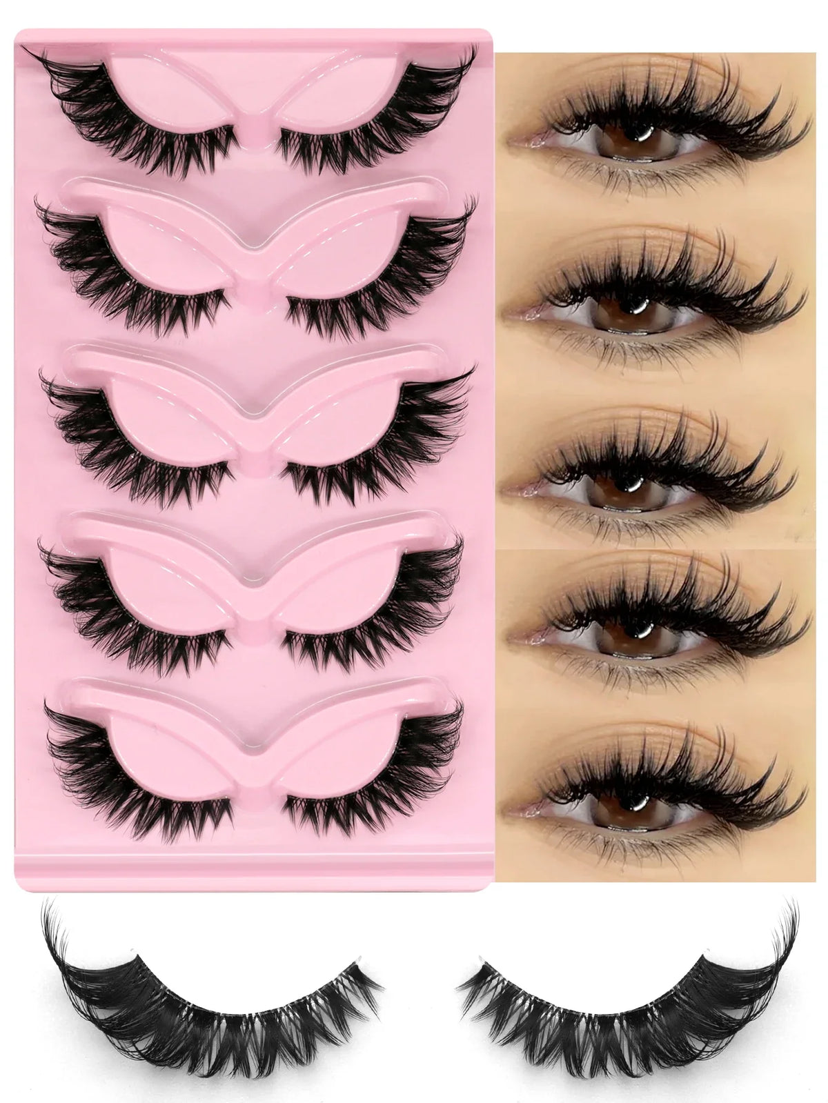 Cat Eye Faux Mink Lashes (5 Pairs)