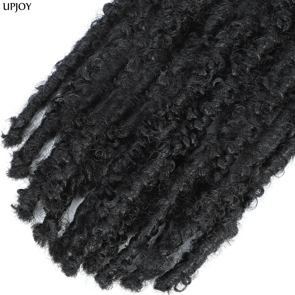 14 12 inch Butterfly Faux Locs Crochet Hair Braids Pre looped Distressed Goddess Butterfly Soft Locs Crochets Braids Cheveux Lok