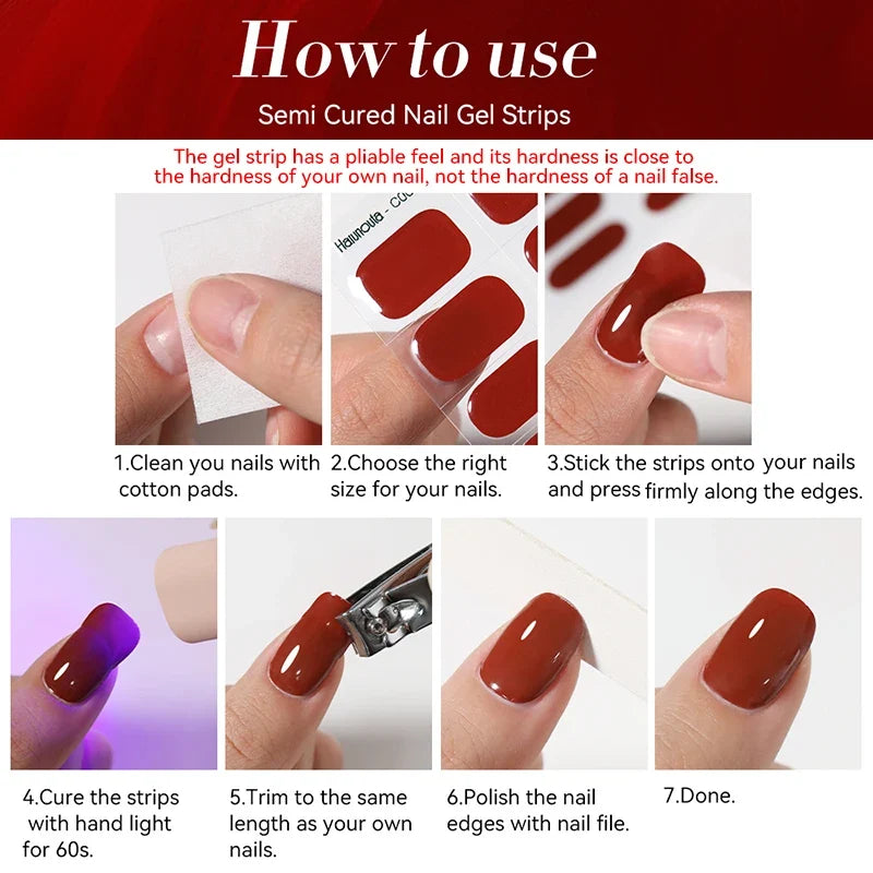 Gradient Auroras Semi Cured Gel Nail Strips Sparkly Shinning DIY Gel Polish Stickers for Nails Works with UV/LED Nail Lamps