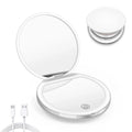 Rechargeable LED Compact Mirror with Lights | 1X/3X Magnification, Pocket Handheld Travel Mirror, Perfect for Gifts