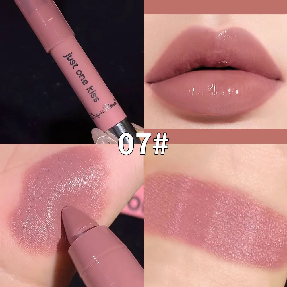 Bright Lipstick Easy to Color Lipstick Color Moisturizing Lip Gloss Easy to Color Lip Glaze Rotating Bright Lipstick Pen Lip Gloss Lipstick European and American Style Nude Brown Red Pink Lipstick Masquerade Lipstick Pen Lip
