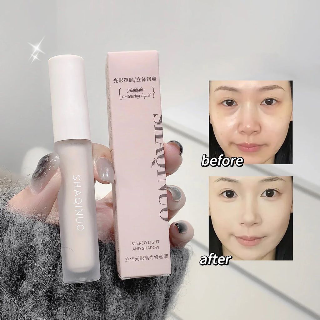 Facial Liquid Contour Stick Concealer Contouring 3D Cement Grey Nose Shadow Cream Brighten Highlighter Bronzer Concealer Makeup