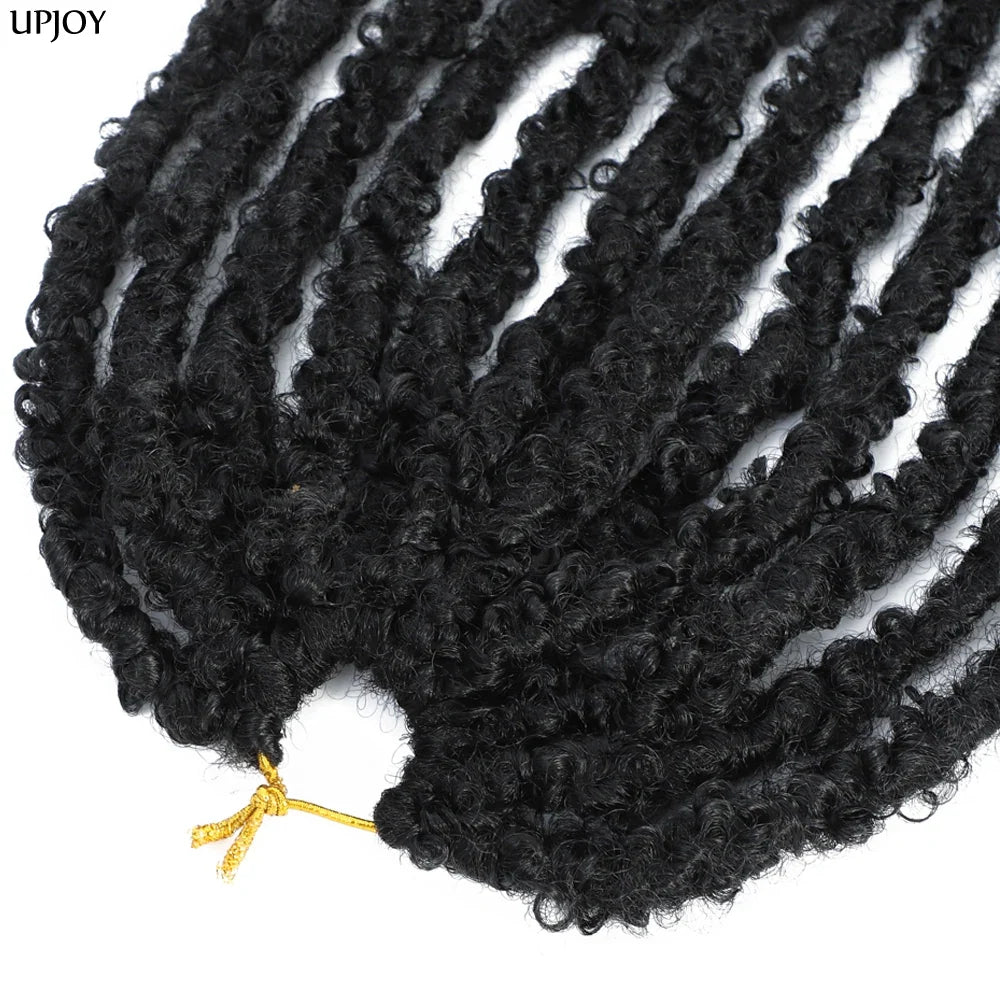 14 12 inch Butterfly Faux Locs Crochet Hair Braids Pre looped Distressed Goddess Butterfly Soft Locs Crochets Braids Cheveux Lok
