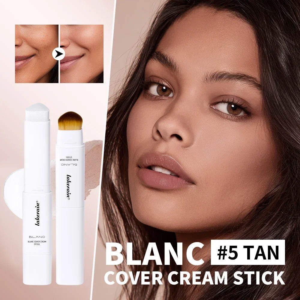 Color Changing Foundation Stick Korean Cover Cream Stick High Coverage Waterproof Dual-Ended with Brush  Base Makeup
