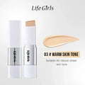 Life Girls Double-Headed Foundation Stick with Brush Long-Lasting Concealer Moisturizer Easy to Smudge Natural Matte Nude Makeup